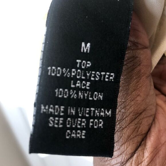 AGB sheer lace long sleeve high low blouse top, size medium - Picture 10 of 14